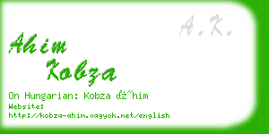 ahim kobza business card